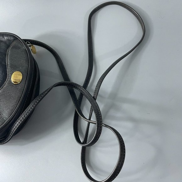 Authentic Vintage Mark Cross Oval Ash-Gray Leather Mini Crossbody Bag/Purse - Picture 12 of 15